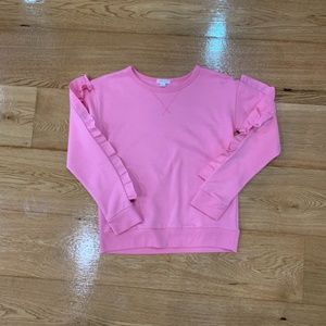 pink sweater with ruffles, not worn